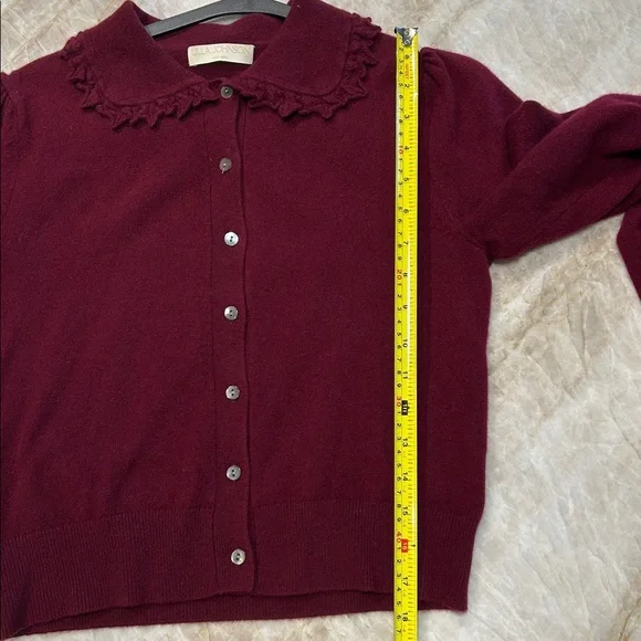 Ulla Johnson Kalila 100% Cashmere Cardigan Small | Malbec Luxury Designer Knit - Picture 9 of 9